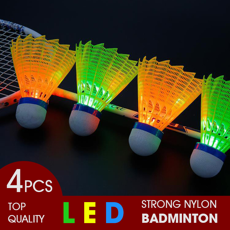 WELKIN 4pcs Dark Night LED Glo - Badminton Nylon Shuttlecock recension och pris